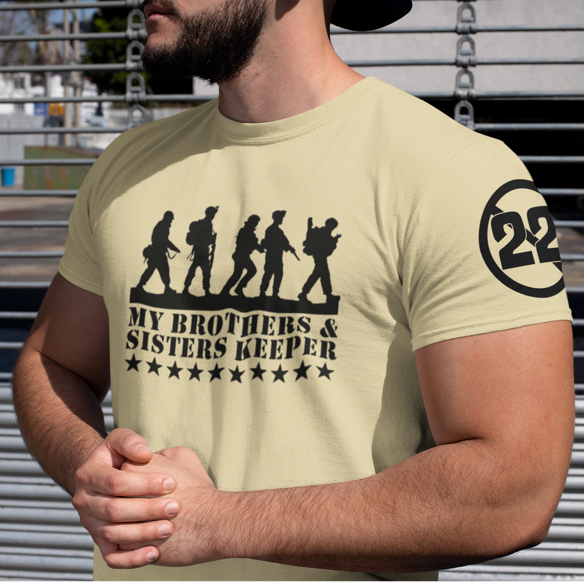 Stop 22 My Brothers & Sisters Keeper Military Veterans Unisex T Shirt S / Heather Gray
