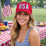 USA Hat with Puff Embroidery on a Richardson 112 Trucker Cap - Cold Dinner Club