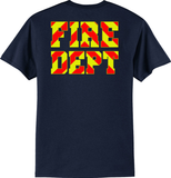 Fire Dept Red & Yellow Chevron Unisex T Shirt