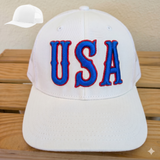 USA Hat with Puff Embroidery on a Richardson 112 Trucker Cap - Cold Dinner Club
