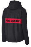 Fire Dept Windbreaker Jacket Zipped Pocket Anorak