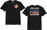 Fire Department Station T Shirt with Patriotic Design
