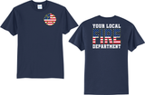 Fire Department Station T Shirt with Patriotic Design