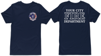 Maltese Cross Flag Background Fire Department Custom/Personalized T Shirts