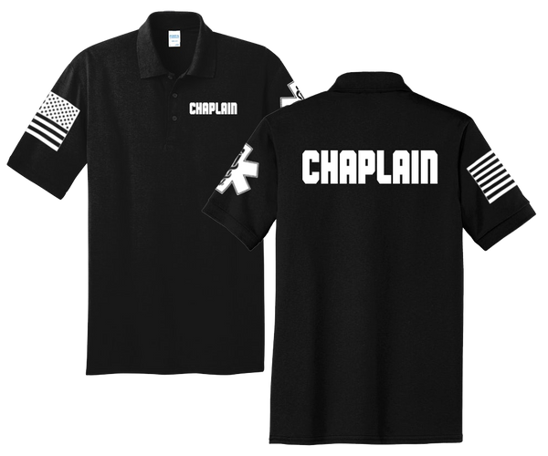 First Responder Chaplain Unisex Uniform Polo Shirts for Fire Dept, EMS, and Law Enforcement - Pooky Noodles