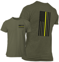 Thin Gold ~ Yellow Line Flag Unisex T Shirt - Pooky Noodles