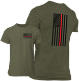 Thin Red Line Flag Unisex T Shirt - Pooky Noodles