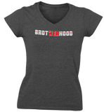 BrotHERhood Female Firefighter Woman Lady Fire Service Red Line V Neck T Shirt - Cold Dinner Club