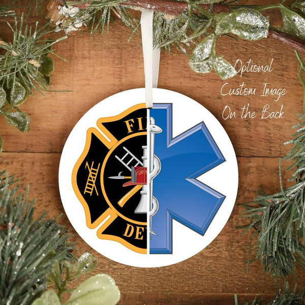Fire Medic Personalized Ornament | Firefighter Paramedic Ornament | First Responder Gifts | Durable Metal - Pooky Noodles